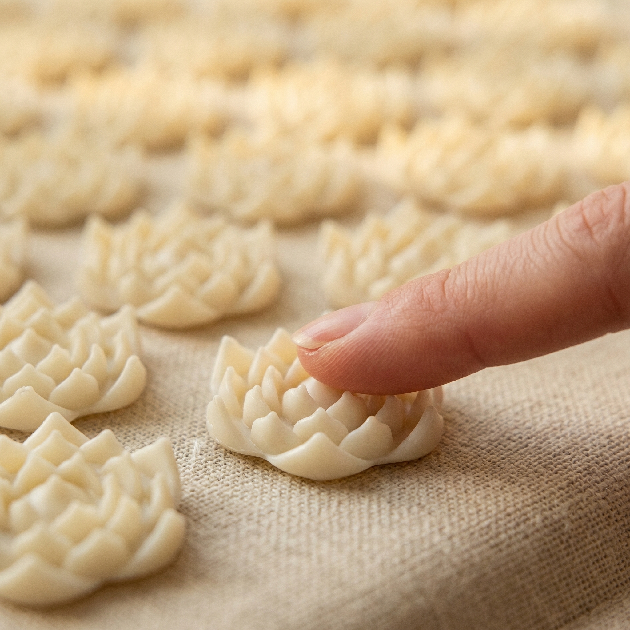 Acupressure mat spike nodes macro closeup showing craftsmanship